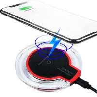 Universal Crystal Qi Wireless Charger Pad With LED Light  Compatible  All Support Qi Technology  Mobile Phone Wireless Charger